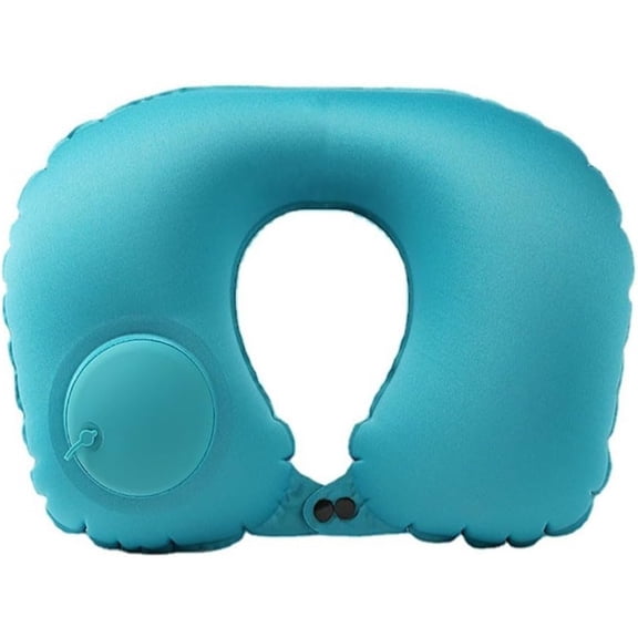 Inflatable Travel Pillow with TPU and Velvet, Press or Auto Inflate Option, Soft and Washable Cover, Eye Mask, Earplug and Carry Bag Included, U-Shaped Neck Pillow for Multiple Purposes