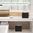 thumbnail image 5 of Wicker Cube Baskets with Liners 11 inch 2 Pack Waterproof Imitation Hand-Woven Wicker Storage Baskets for Shelves Square Wicker Baskets for Organizing Pantry Bedroom Blackish-tan, 5 of 18