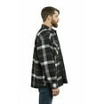 thumbnail image 3 of YAGO Men's Quilted Lining Plaid Flannel Jacket with Side Pockets Black/White B1, 3 of 3