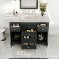 thumbnail image 3 of Eviva Monroe 48" Gray Transitional Bathroom Vanity w/ White Carrara Top, 3 of 7