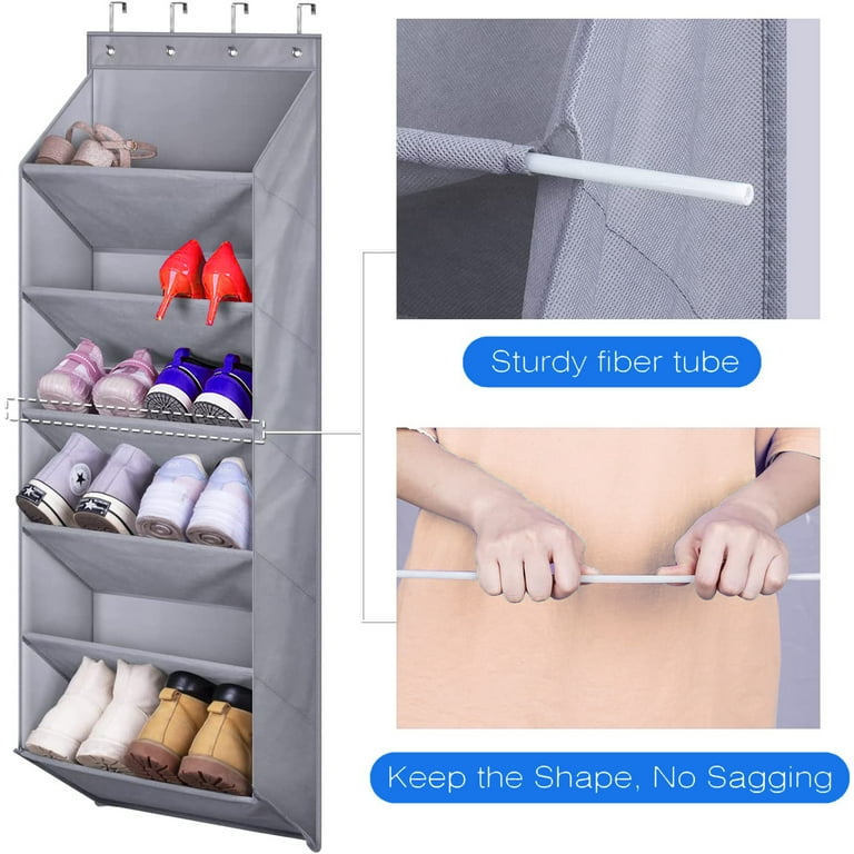 DEYILIAN 2 Pack RV Shoe Storage, 12 Large Mesh Pockets Closet Door Hanging  Shoe Rack Organizer Narrow Shoe Holder, Wall Mounted Shoes Rack with Sticky