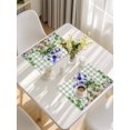 thumbnail image 5 of Spring Easter Placemats Set of 12, Purple Floral Summer Botanical Green Plaid Placemats for Dining Table, Place Mats for Kitchen Tabletop, Waterproof Wipeable Dining Table Mats Set, 5 of 9