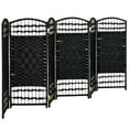 thumbnail image 4 of Red Lantern 3 ft. Short Fiber Weave Folding Screen - Black - 6 Panels, 4 of 7