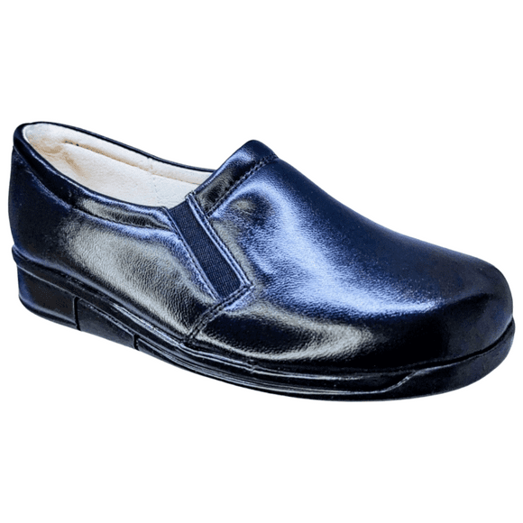 Zapato de Mujer en Piel Borrego para Pie Diabetico Acojinado Comodo Mocasin Casual Confort Enco Footwear mod.20 Zapato Piel Borrego confort Color Negro