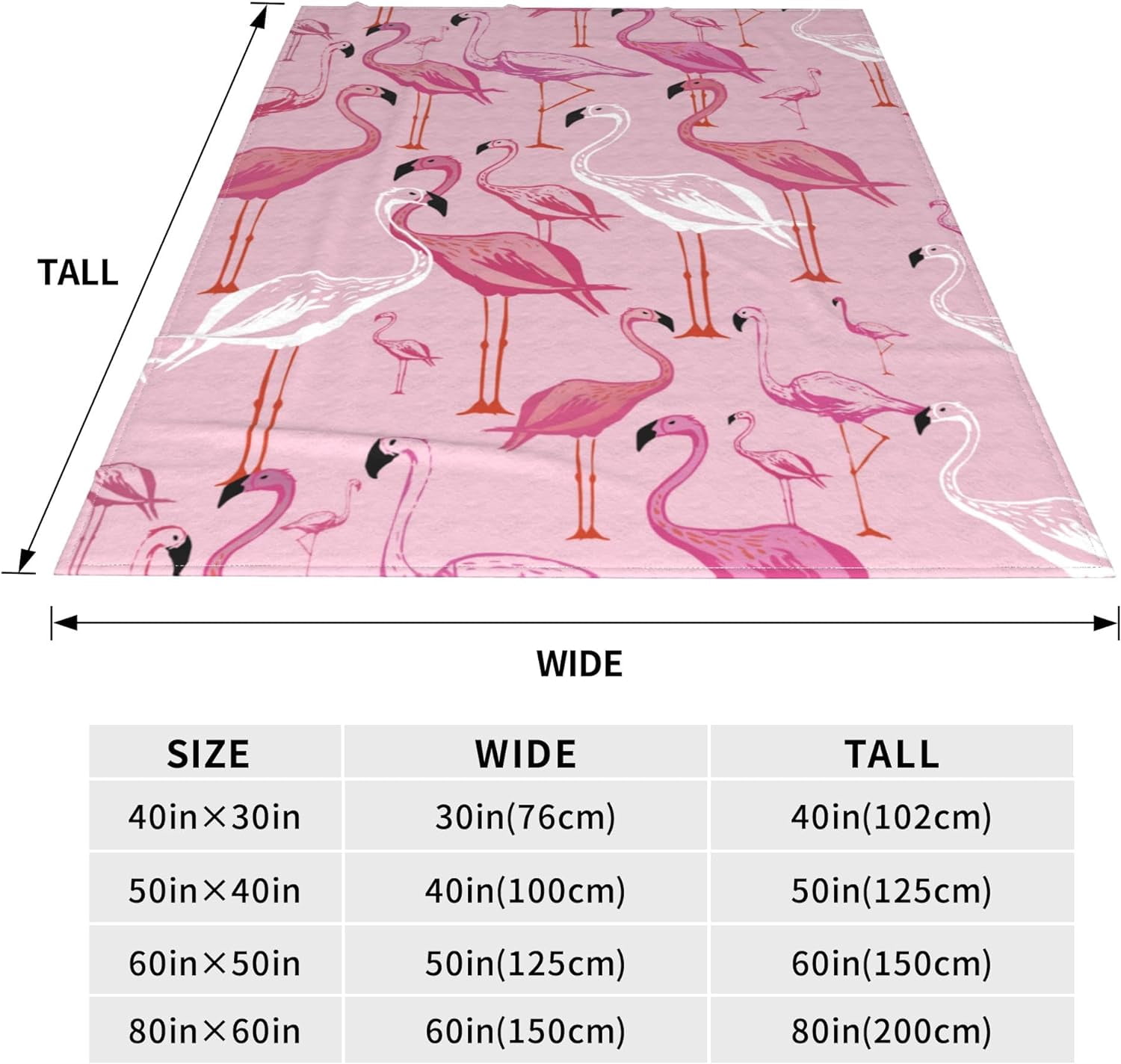 Flamingo Blanket Cute Pink Throw Blankets Soft Warm Lightweight Cozy Throws for Adult Girls Women Bed for Living Room Bedding Couch Decor 40x50in
