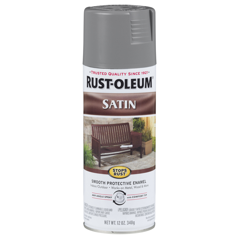 Rust-Oleum Stops Rust Satin Coastal Gray Spray Paint 12 Oz - Walmart ...