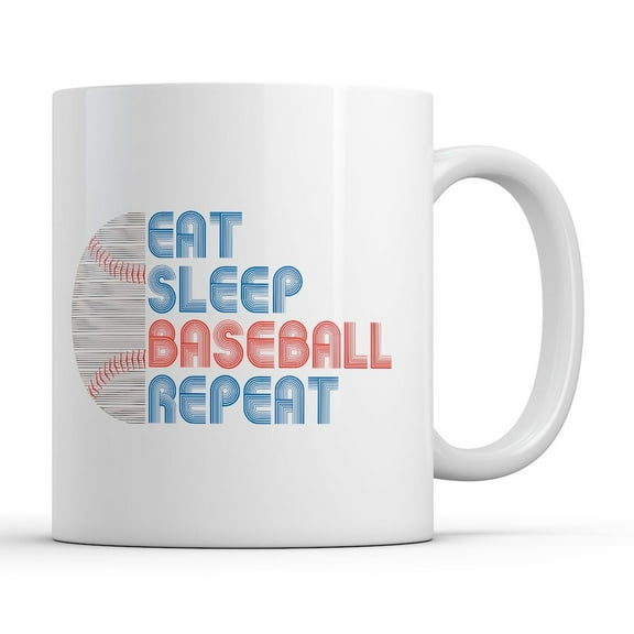 Eat Sleep Baseball Repeat Mug Funny Sarcastic Graphic Novelty Coffee Cup