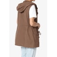 thumbnail image 4 of TheMogan Women's PLUS Drawstring Loose Fit Utility Vest Sleeveless Military Jacket, 4 of 7
