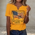thumbnail image 2 of successthop 4th of July Clothes Women Flags Loose Plus Size V Neck T Shirt Button Festival Shirts Short Sleeve Tops 3XL, 2 of 7
