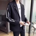 thumbnail image 3 of Abrigos recortados Chaqueta negra para hombre Trajes y blazers chinos cortos para hombre Alta calidad Verano Elegante Sencillo Botonadura Moda 2024, 3 of 5
