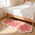 thumbnail image 5 of CuiLiyq Floral Shaped Rug, 47.2" x 15.7" Cute Flower Carpet for Bedroom Living Room Decorative Floor Mat Home Entryway Door Indoor Soft Polyester Accent (Red), 5 of 6