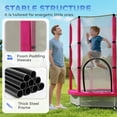 thumbnail image 4 of Qaba 55" Toddler Trampoline with Safety Enclosure, Sun Pattern, Pink, 4 of 10