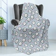 thumbnail image 4 of Narwhal Soft Flannel Fleece Throw Blanket, Colorful Polka Dotted and Heart Pattern Background with Cartoon Character Whales, Cozy Plush for Indoor and Outdoor Use, 50" x 70", Multicolor, by Ambesonne, 4 of 5
