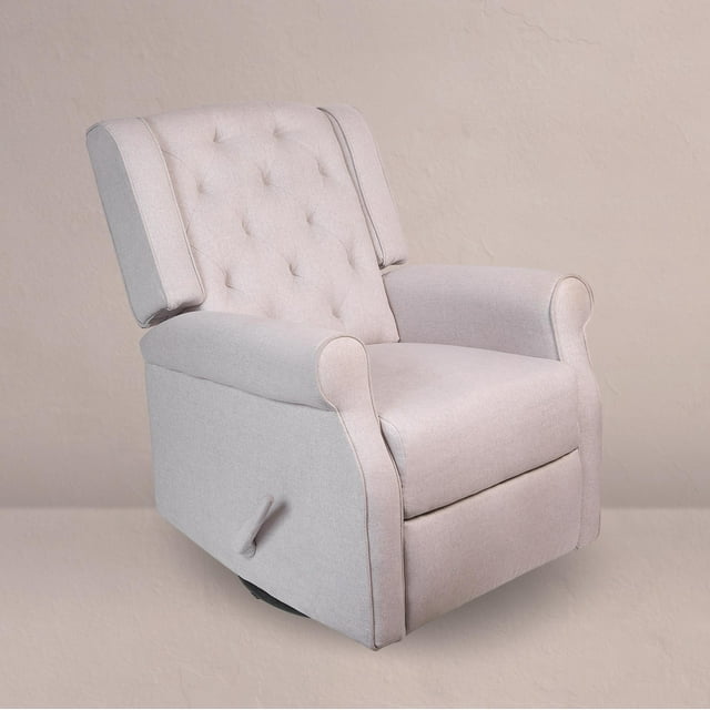 Hailey Manual Upholstered Glider, 270° Swivel and Full Reclining, Easy Assembly