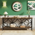 thumbnail image 6 of 70.9" Behind Sofa Console Table - Vintage Wood Grain & Black Metal, 2-Tier Storage, 198lb Capacity, Slim Design for Entryway, Hallway, Living Room, 6 of 6