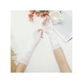 thumbnail image 7 of INSPIRE CHIC Women's Fishnet Glove Elastic Elbow Length Half Finger Mesh Gloves One Size White, 7 of 7