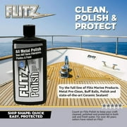 Flitz Liquid Metal Polish, Brass & Aluminum Cleaner for Chrome, 3.4 oz - Removes Oxidation, Stains, Rust