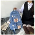 thumbnail image 5 of Mochila azul para niñas, lindas mochilas de viaje a la moda, mochila escolar para estudiantes universitarios, mochila duradera, fresca, 5 of 5