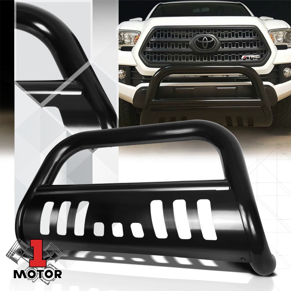 3 Black Stainless Steel Bumper Brush Grille Guard Bull Bar For 05-15 Toyota Tacoma Pickup