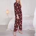 thumbnail image 3 of Balery Ladybugs and Red Hearts Conjunto de Pijama con Estampado para Mujer, Conjunto de Dos Piezas con Manga Larga, Ropa de Dormir Suave con Bolsillos, Pijamas Cómodos-Small, 3 of 7