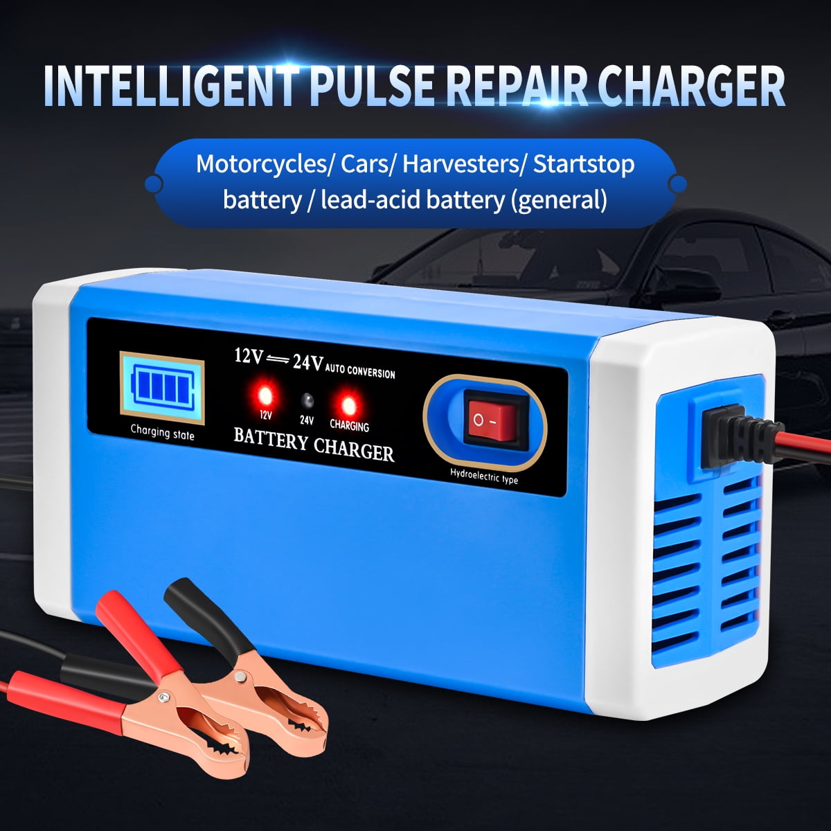 TATALIKEN 10 Amp Car Battery Charger 12V and 24V Smart Fully Automatic