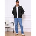 thumbnail image 2 of DARING DIVA Men's Solid Long Sleeve Button Pockets Corduroy Trucker Jacket XL Black, 2 of 7
