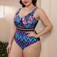 thumbnail image 4 of HaoXianJian Plus Size Women's Swimsuit 1 Piece Bodysuit Print Swimming Swimwear Suits V-Neck Bathing Suit Swim Suit Beach Suits 4X, 4 of 4