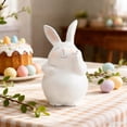 thumbnail image 4 of 6 Inch White Resin Easter Bunny Figurine with Carrot - Spring Home Table Centerpiece Farmhouse Decor for Indoor Easter, Christmas, and Housewarming Party Decorations, 4 of 6