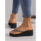 thumbnail image 4 of Fashionable Ladies' Floral Wedge Flip Flops, 4 of 5