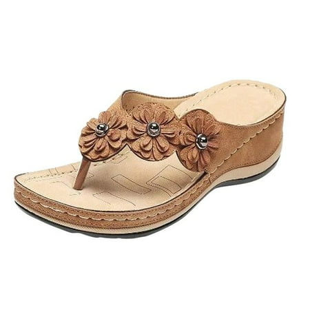 

Summer Flat Sandal for Women 5 Colors Sandales Multicolor Retro Flowers Flip-flops Women Slippers Sandalias Mujer Platform Shoes