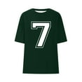 thumbnail image 6 of Feancey Number 7 T-Shirt Unisex Short Sleeve Varsity Shirt Sports Team Jersey 7th Birthday Gifts Tops for Men and Women Army Green L, 6 of 7