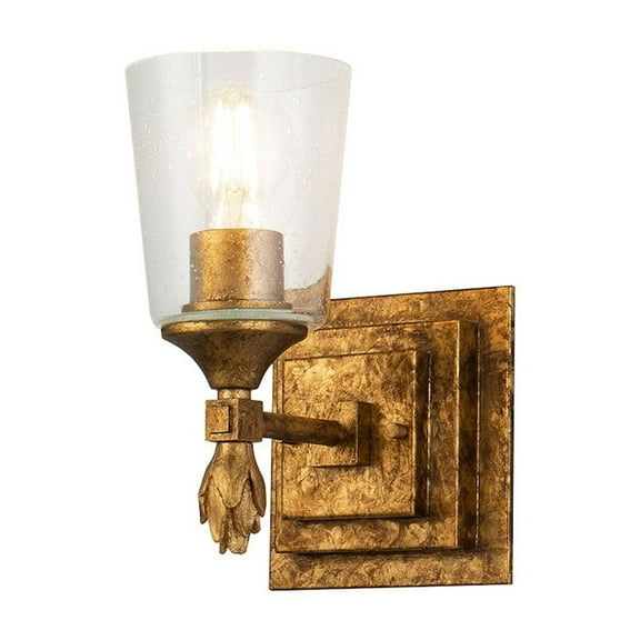 Lucas McKearn Vetiver 1-light Acorn-shaped Bath Vanity Light in Gold Leaf