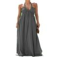 thumbnail image 1 of Ladies‘ Tie-Up Halter Neck Dress in Solid Color for Summer Casual Wear, 1 of 2