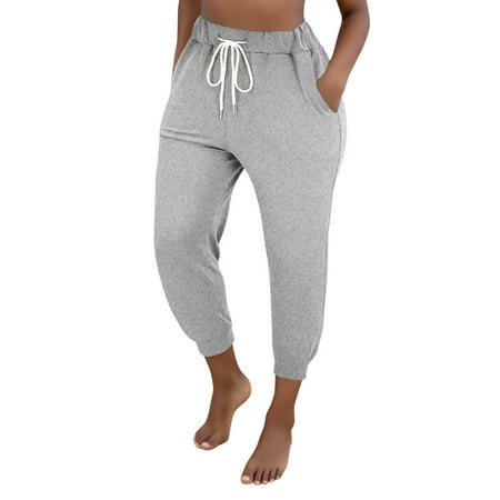Linen Pants Women Solid Color Waisted Lace Up Small Toe Temperament Casual Trousers Womens Pants Activewear Gray XXXL