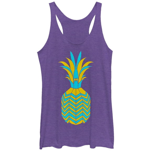 Women's Lost Gods Geometric Pineapple  Racerback Tank Top Purple Heather Large
