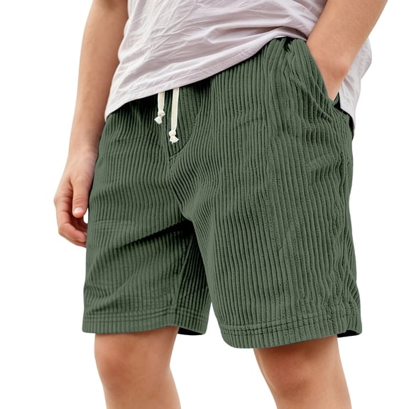 Hiijoy Boys Casual Corduroy Shorts Elastic Waist Drawstring Shorts Kids Athletic Shorts