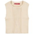 thumbnail image 4 of Socal Look Women's Sleeveless Crew Neck Sweater Top in Stretchable Viscose Birch, XS, 4 of 5