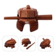 thumbnail image 1 of Minkissy 1 Set Musical Frog Instrument Wood Desk Decor Light Brown for All Ages, 1 of 6