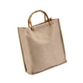 thumbnail image 3 of Milageto Bamboo Handle Bag Fashion Satchel Purse Grocery Bag for Wedding Party Travel 25cmx95cmx38cm, 3 of 8