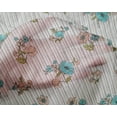 thumbnail image 4 of oneOone Silk Tabby Turquoise Blue Fabric Stripe|Leaves & Floral Artistic Sewing Material Print Fabric By The Yard 42 Inch Wide, 4 of 4
