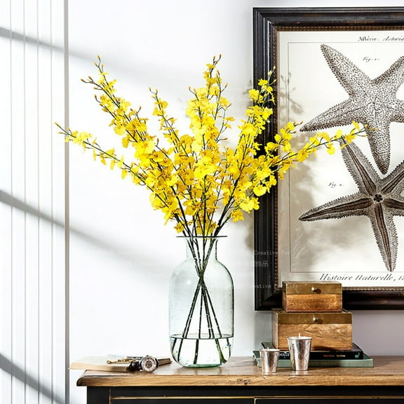 Simulation Oncidium and Phalaenopsis Orchid Flowers - Artificial Silk Floral Stems for Wedding Decor, Centerpieces, and Home Arrangements