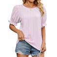 thumbnail image 2 of ZXSXSY Women Floral Print Crew Neck Ruffle Short Sleeve Blouse, 2 of 6