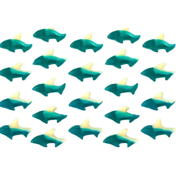 Blue Shark Gummy Candy- Cherry, Lemon Lime and Blue Raspberry (Firecracker Popsicle Flavor) -Queen City Candy Cave (3 Pound)