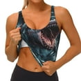 thumbnail image 3 of Fotbe Wave Chain Shark Sujetador Deportivo Largo sin Aros para Mujer con Almohadillas y Soporte Medio, Transpirable y Absorbente, Camiseta Tipo Chaleco o Tank Top-X-Large, 3 of 8