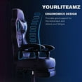 thumbnail image 6 of ELECWISH Racing Style Reclining Gaming Chair High Back Ergonomic Adjustable Swivel Computer Chair with Footrest Headrest and Lumbar Support PU Leather Executive Office Chair (Blue), 6 of 11