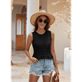 thumbnail image 4 of Women Cute Crop Sweaters Vest Knit Sleeveless Pullover Tops Crochet Ruffle Hem Tank Black XL, 4 of 7