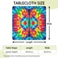thumbnail image 2 of Vibrant Tie Dye Symmetry Square Fitted Tablecloth with Elastic Edge,Square Table Cover,Washable Elastic Table Cover for Home Kitchen Party Decor 36"x36", 2 of 6