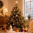 thumbnail image 3 of 49 Pcs Flocked Velvet Christmas Ball Ornaments, 1.18 Inch Plastic Xmas Tree Hanging Decorations, Festive Holiday Party Home Christmas Tree Decor Mix Style 5, 3 of 8