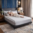 thumbnail image 5 of REGALWOVEN Fitted Sheet, Polyester Bed Sheets, Cooling and Breathable for All Seasons Medium Grey 1 PC 78.0x79.9 inch, 5 of 5