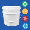 thumbnail image 7 of ePackageSupply 3.5 Gallon Bucket with Lid - Food Grade Bucket with Airtight Gasketed Tear Strip Lid, 90 Mil Heavy Duty HDPE Plastic, BPA Free, for Bulk Food Storage, Made in USA - White, 1 Packs, 7 of 7